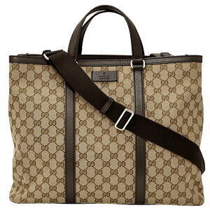 Gucci Bags GG Canvas Handbag Shoulder Bag Brown Beige Tote Business Commute